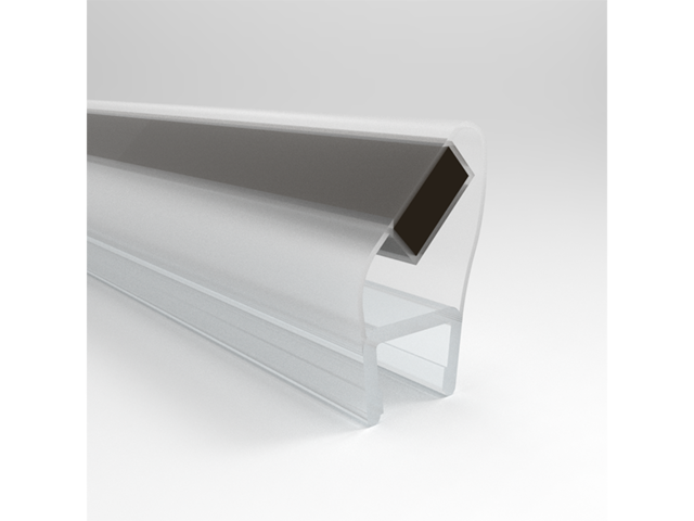 Obrázek produktu Profil těsnící magnetický 45° na sklo 6mm, 2 m, silikonový, set 2 ks