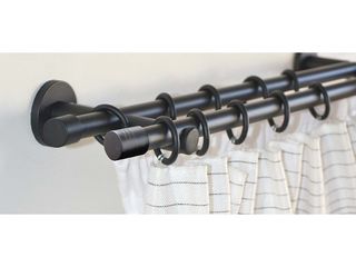 Sada záclonová Zeta, dvojitá kovová, 16mm/160cm, barva černá matná