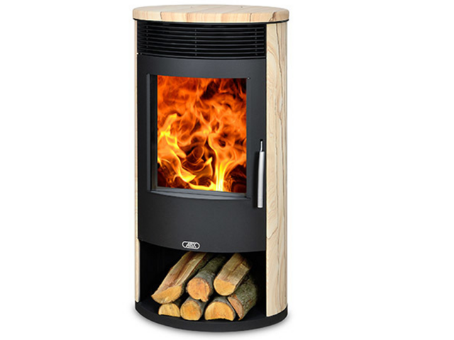 Obrázek produktu Kamna krbová ABX Tartu 5 II, kámen pískovec/černá, 5kW