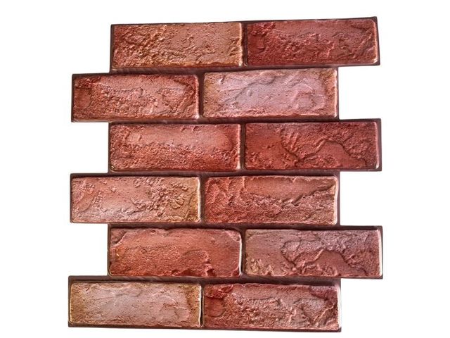 Obrázek produktu Dekorace 3D samolepicí, červená cihla 30x30 cm, balení 4 kusy