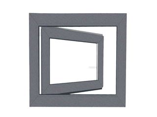 Okno plastové BRAVO bílé/šedé 9006, OS1 90x90 L, 2sklo, 4kom/60mm (vč.kliky)