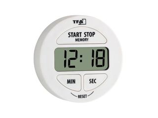 Minutka digitální se stopkami pr. 5,5 cm, bílá
