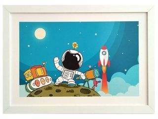 Obraz tisk v rámu MDF, plexi sklo, 37x53 cm, Kosmonaut