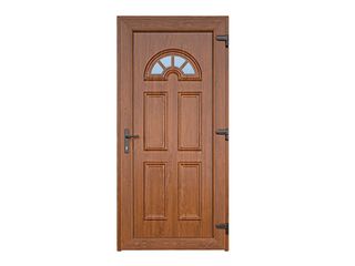 Dveře vchodové plastové Ibiza zlatý dub, pravé, 98x208cm