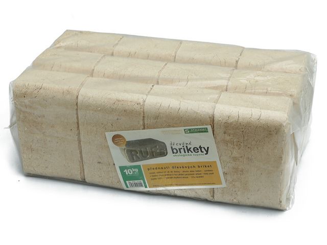 Obrázek produktu Brikety dřevěné cihla RUFs, mix dřevin, 10kg