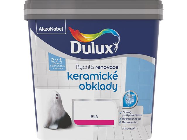 Obrázek produktu Renovace keramické obklady Dulux, bílá 0,75 L