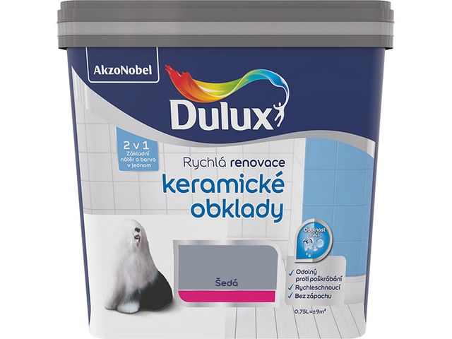 Obrázek produktu Renovace keramické obklady Dulux, šedá 0,75 L