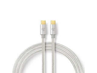Kabel USB 2.0, 100W, USB-C / USB-C, 480 Mbps, nylon/opletený, 2 m