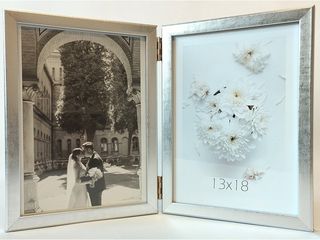 Dvojrám stříbrný 1214, sklo, 2x 13x18 cm