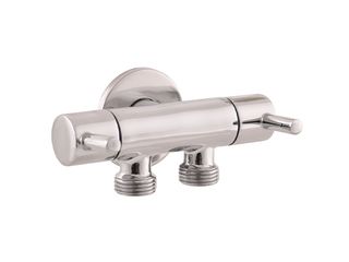 Ventil rohový dvojitý 1/2" x 2x 1/2" s keram. vršky, chrom