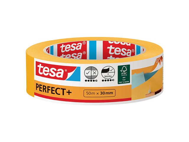 Obrázek produktu Páska maskovací Tesa Masking tape Perfect+ oranžová 50 m x 30 mm