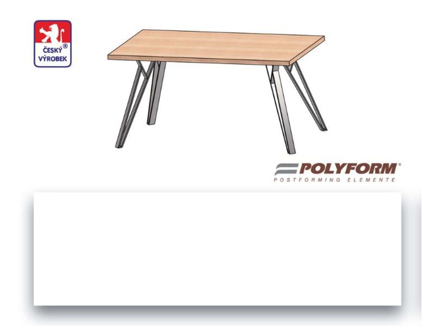 Stůl Standard 150 – bílý, 38 x 800 x 1500 mm, včetně podnože