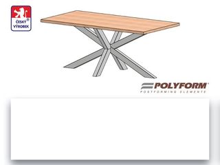 Stůl Ježek 180 – bílý, 38 x 900 x 1800 mm, včetně podnože