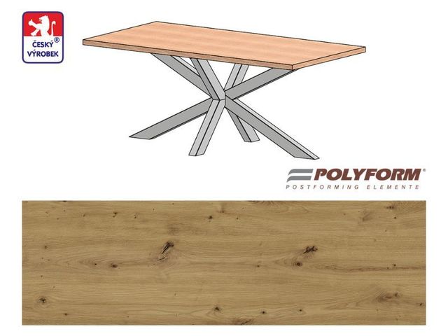 Obrázek produktu Stůl Ježek 180 – dřevo královské, 38 x 900 x 1800 mm, včetně podnože