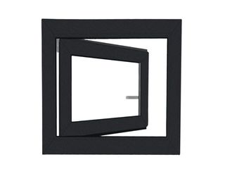 Okno plastové BRAVO bílé/antracit 7016, OS1 50x50 P, 2sklo, 4kom/60mm (vč.kliky)