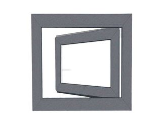 Okno plastové BRAVO bílé/šedé 9006, OS1 60x90 L, 2sklo, 4kom/60mm (vč.kliky)