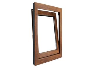 Okno plastové BRAVO bílé/zlatý dub, OS1 90x120 L, 2sklo, 4kom/60mm (vč. kliky)