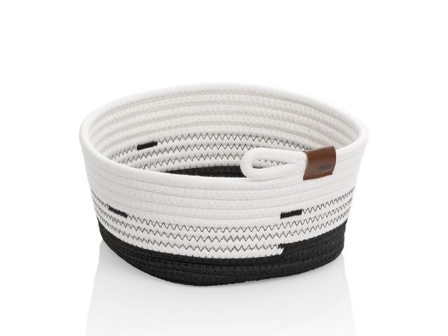 Obrázek produktu Košík Hedda Ø 25 x 12 cm, bavlna/polyester, bílo černý