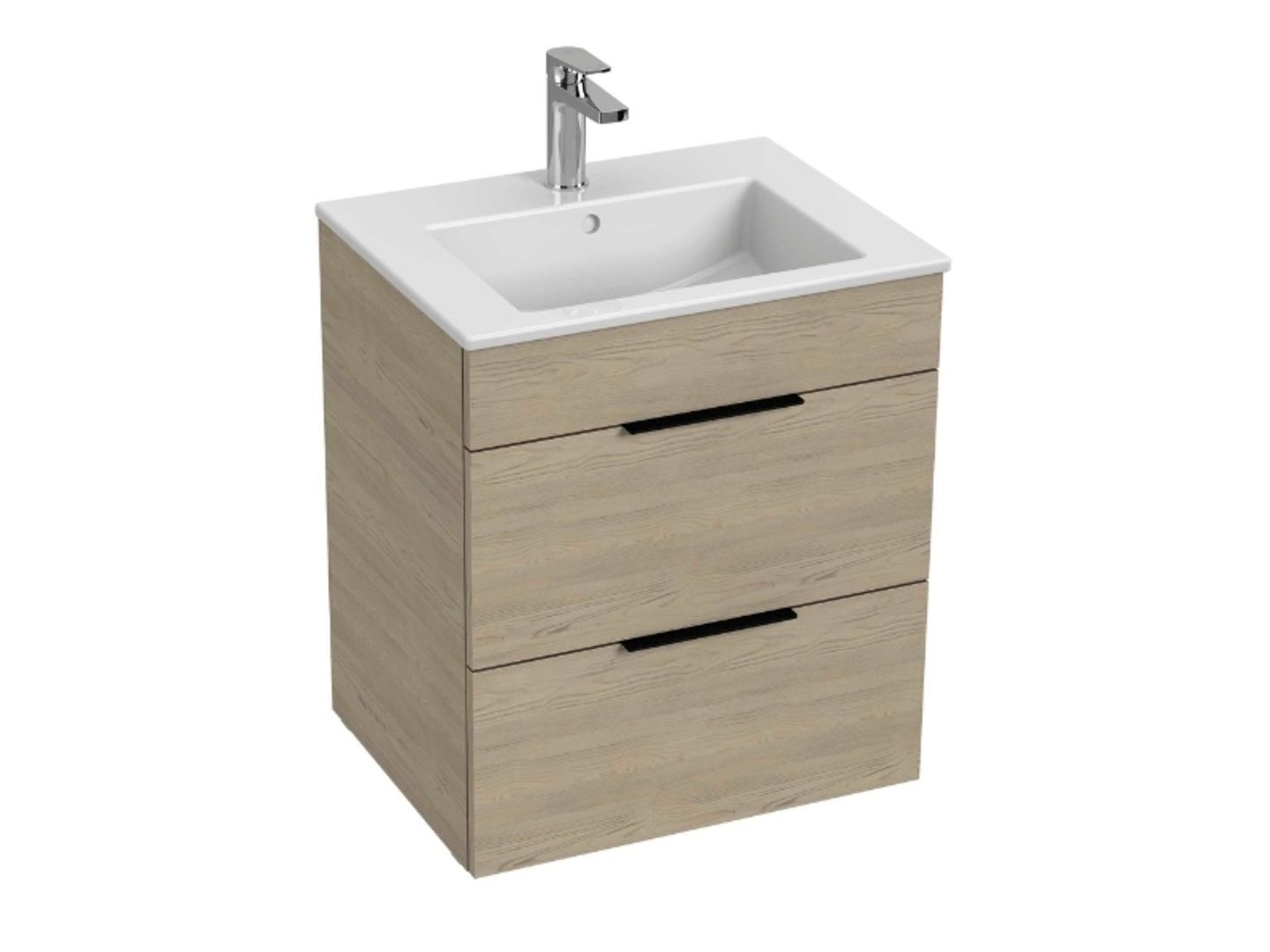 Skříňka s umyvadlem Jika Cube 55, 2 zásuvky, 550x607x430 mm, jasan