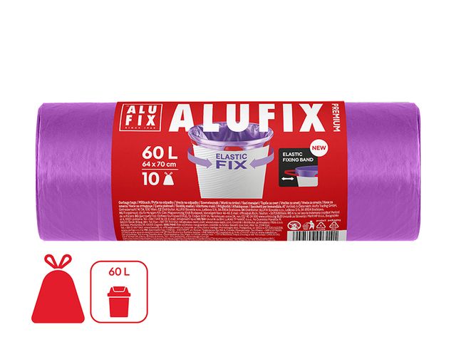 Obrázek produktu Pytle na odpadky 60 l, 10 ks ELASTIC FIX
