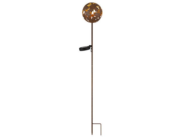 Obrázek produktu Svítidlo solární LED koule s javorovými listy, kov