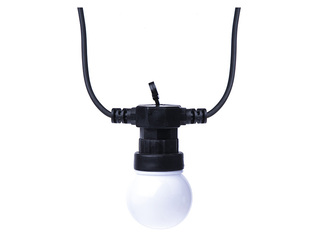 LED světelný řetěz – 10x párty žárovky mléčné, 5 m, teplá bílá, venkovní