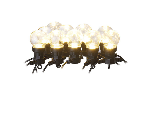 Obrázek produktu LED světelný řetěz – 10x párty žárovky čiré, 5 m, teplá bílá, venkovní