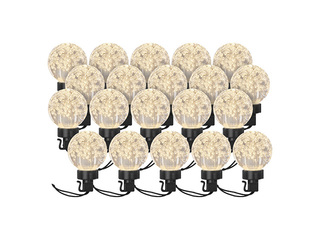 LED světelný řetěz – 20x párty žárovky, 7,6 m, teplá bílá, venkovní