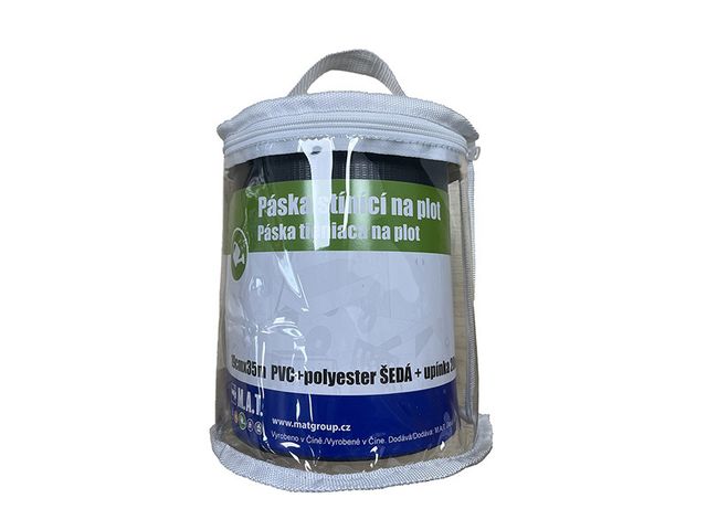 Obrázek produktu Páska stínící na plot šedá 19cmx35m + upínka 20ks