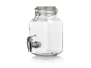 Láhev skleněná s kohoutkem 2200 ml, kovové víčko