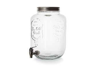 Láhev skleněná s kohoutkem 8000 ml, kovové víčko