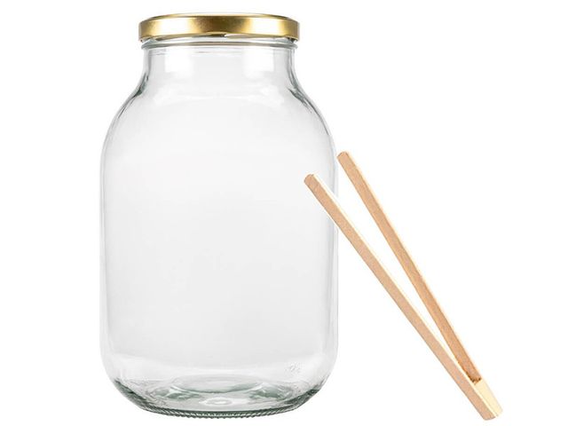 Obrázek produktu Sklenice s víčkem + kleště 3 l, pr. 100