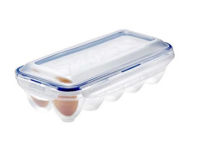 Obrázek produktu Plato na vajíčka s víkem, plast, 12x27x6,8 cm