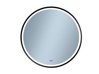 Zrcadlo Orion 60 s LED osvětlením, anti-fog, černý alu rám 2,5 cm