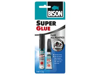 Lepidlo na plasty, Bison Super Glue All Plastic, dvoufázové 3 ml + 2 g
