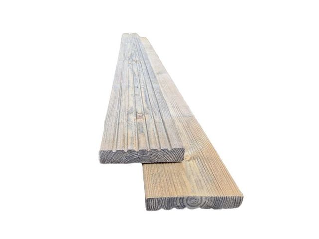 Obrázek produktu Prkno terasové Borovice tlakově impreg. šedé, (rýh./část.rýh.) 28x145x3000mm