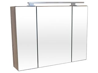 Skříňka zrcadlová Vendy 80, dub Sonoma s LED osvětlením, 80x68x16