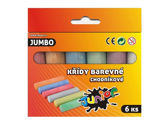 Obrázek produktu Křída barevná chodníková 10,2x2,2cm 6ks