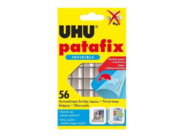 Obrázek produktu Lepicí guma UHU Patafix Invisible, transparentní, 56 ks