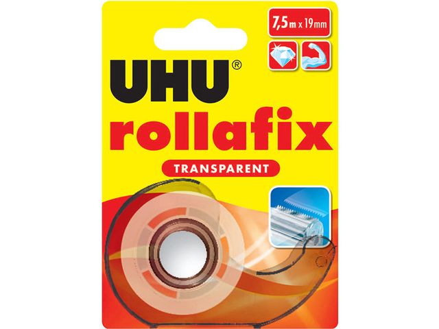 Obrázek produktu Páska lepicí s odvíječem UHU Rollafix Transparent, 19 mm x 7,5 m