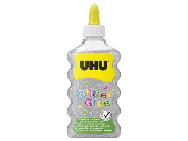 Obrázek produktu Lepidlo třpytivé UHU Glitter Glue Maxi, stříbrná, 177 ml