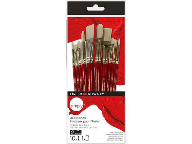 Obrázek produktu Štětec DR SIMPLY, sada 10 ks, bílá štětina (olej)