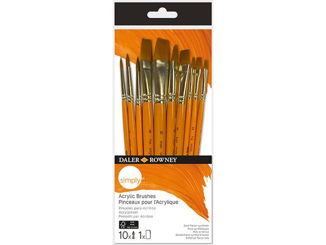 Obrázek produktu Štětec DR SIMPLY, sada 10 ks, syntetický vlas (akryl)