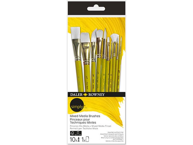 Obrázek produktu Štětec DR SIMPLY, sada 10 ks, mix velikostí (mixed media)