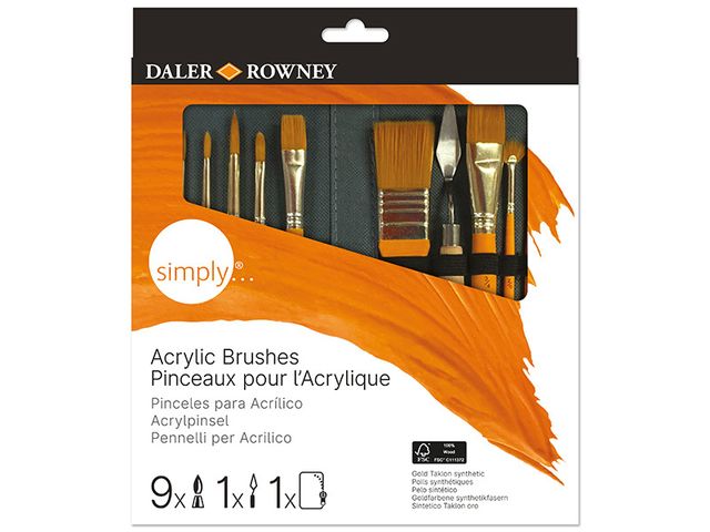 Obrázek produktu Štětec v pouzdře DR SIMPLY, sada 10 ks, syntetický vlas (akryl)