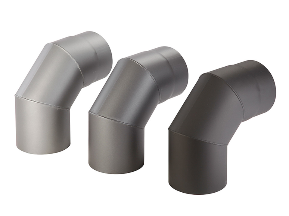 Koleno kouřové Ø150mm/90st.,tl.1,5mm, černé. EAN: 8594070101900