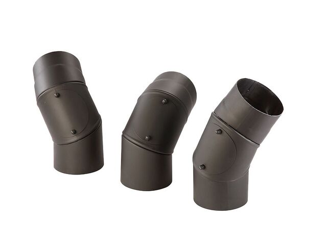 Obrázek produktu Koleno kouřové přestavitelné s čistícím otv., Ø150mm/0-90st., tl.1,5mm, černé