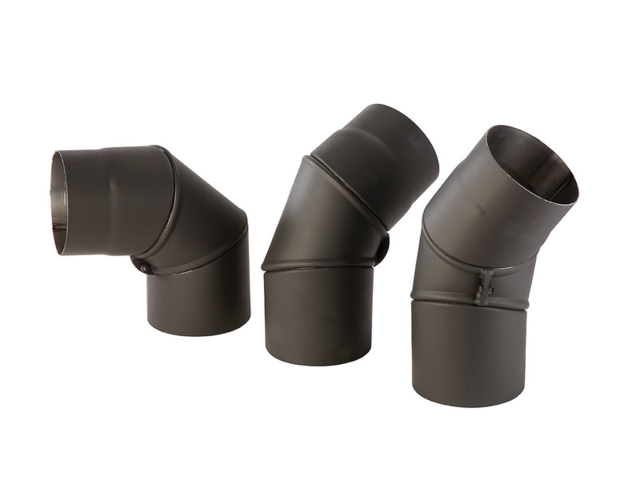 Obrázek produktu Koleno kouřové přestavitelné, Ø130mm/0-90st., tl.1,5mm, černé