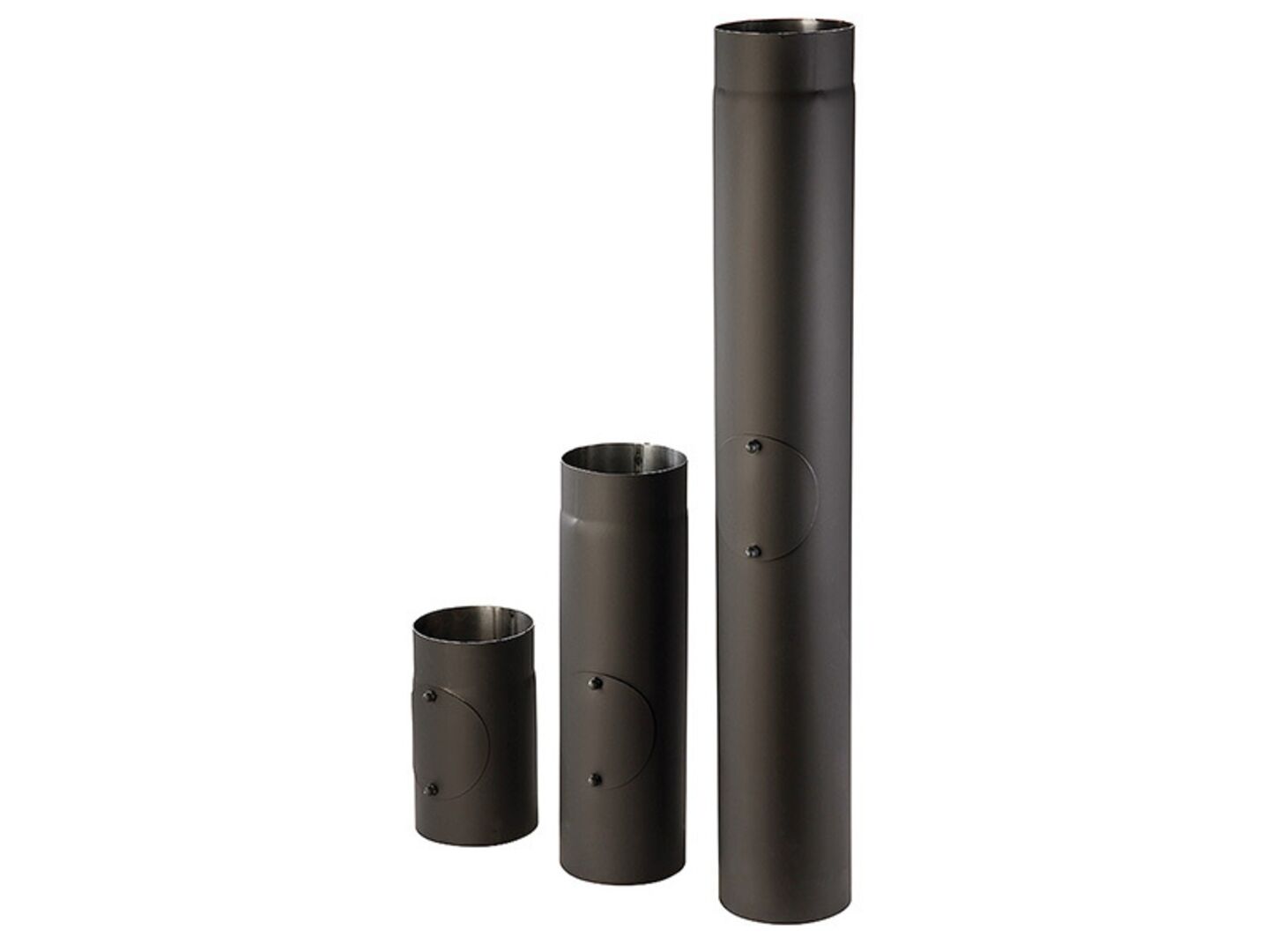 Roura kouřová s čistícím otvorem. Ø120mm/1000mm, tl.1,5mm, černá