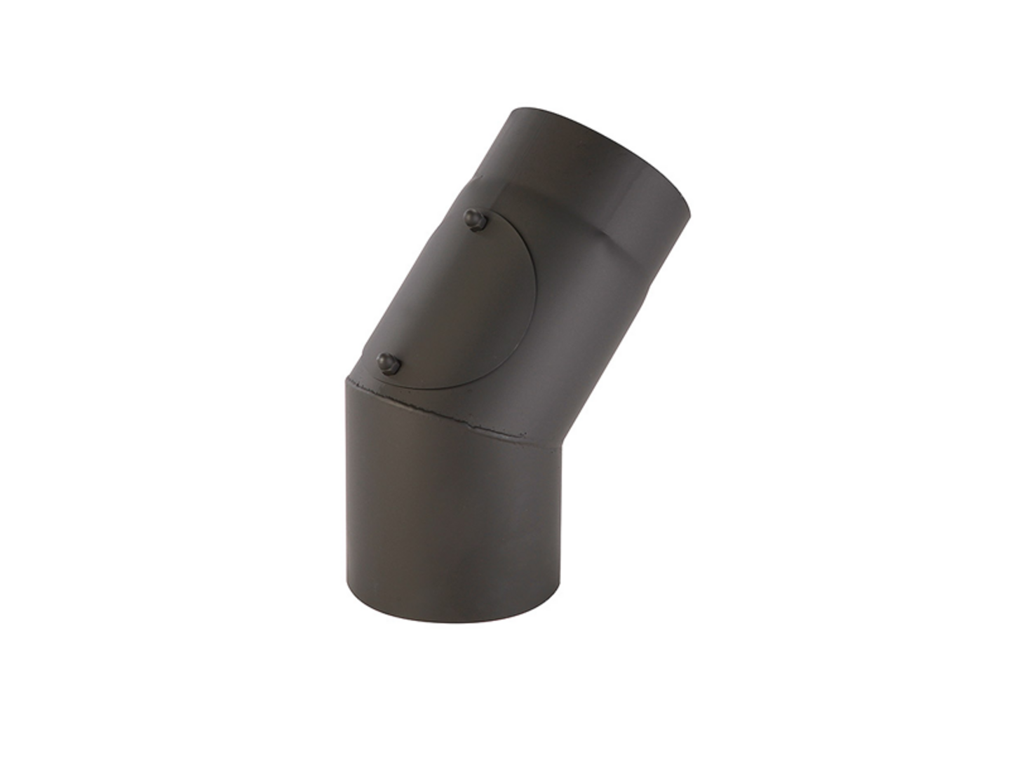 Koleno kouřové s čistící otv. Ø175mm/45st.,tl.2,0mm, černé